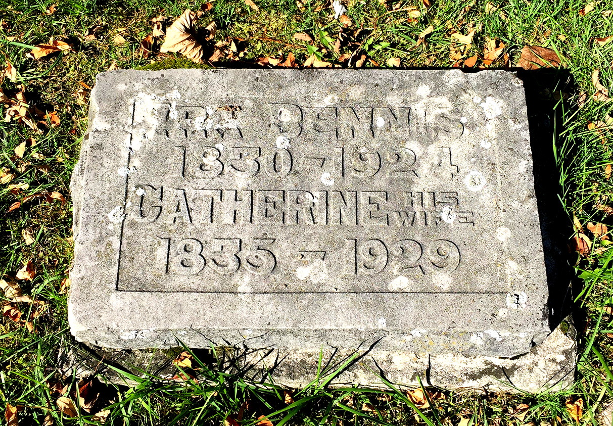 Photo of headstones/Catherine Dennis nee McLennan 1835-1929 hdstn Port Bruce Cemetery - Baie du Dore ON